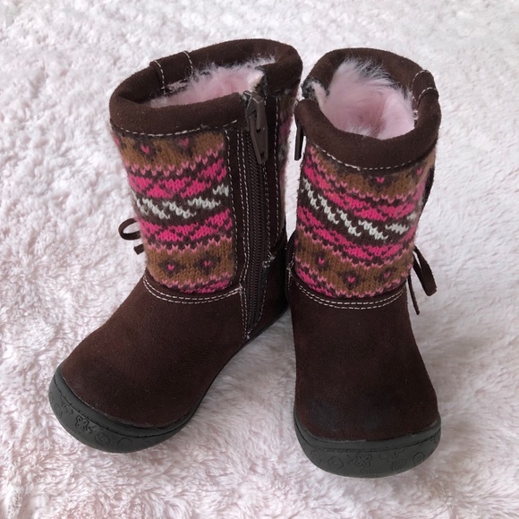 Circo Baby Girl Boots Brown/Pink Size 5 - Picture 5 of 8